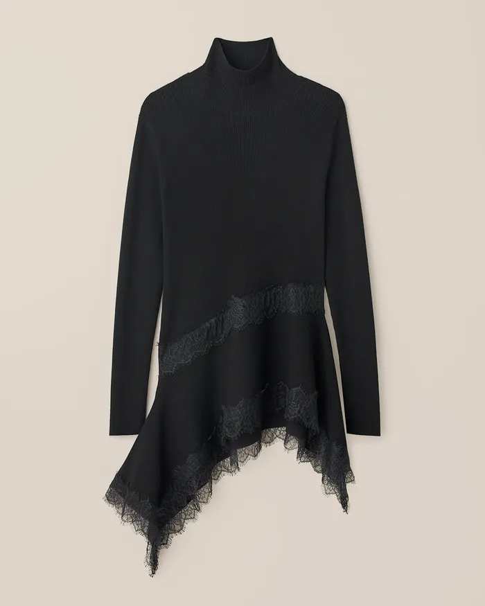 ADEAM Black Ashlee Knit Top Rings