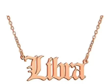 alice Necklaces AZ731 Rose Gold Libra Zodiac Necklace with FREE EARRINGS