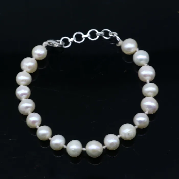 Bracelets 925 sterling silver pearl beaded customized bracelet best gifting stylish beaded bracelet unisex personalized belly dance jewelry sbr758 TRIBAL ORNAMENTS Bracelets 925 sterling silver pearl beaded customized bracelet best gifting stylish beaded bracelet unisex personalized belly dance jewelry sbr758 TRIBAL ORNAMENTS