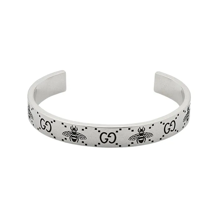 Bracelets GUCCI Gucci Sterling Silver 9mm Signature Bee Cuff Bracelet
