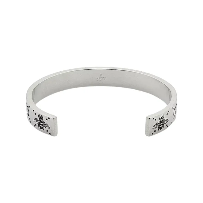 Bracelets GUCCI Gucci Sterling Silver 9mm Signature Bee Cuff Bracelet