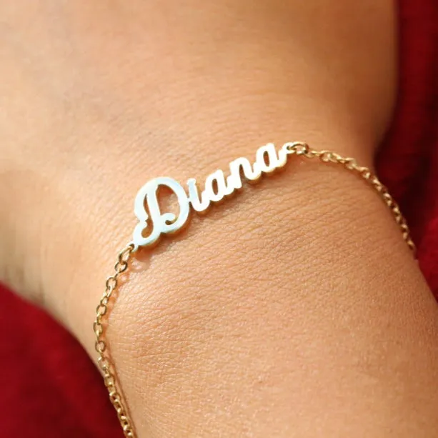 Bracelets Jewelvers Custom Name Bracelet Script Name Bracelet Bridesmaid Gifts