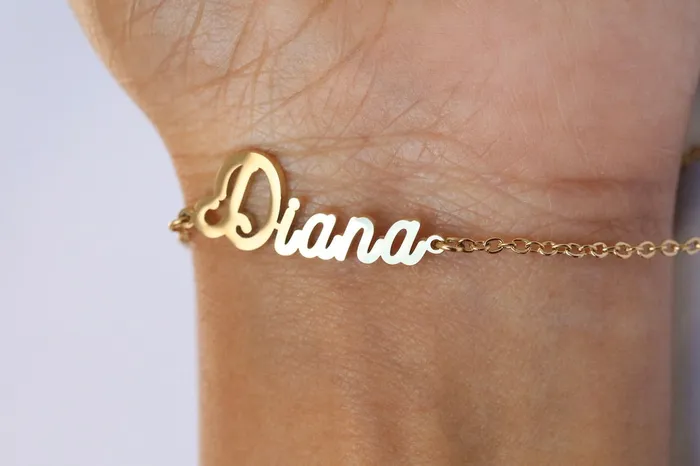 Bracelets Jewelvers Custom Name Bracelet Script Name Bracelet Bridesmaid Gifts