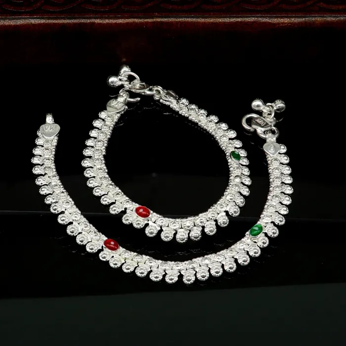 Bracelets TRIBAL ORNAMENTS 6 long Sterling silver handcrafted baby anklets gorgeous gift for new born baby anklets kids jewelry trendy stylish ankle bracelet ank269
