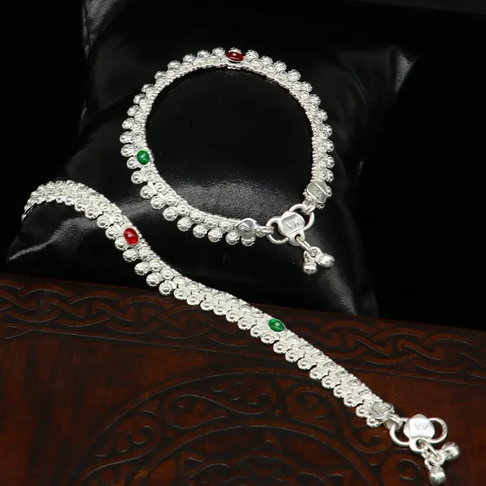 Bracelets TRIBAL ORNAMENTS 6 long Sterling silver handcrafted baby anklets gorgeous gift for new born baby anklets kids jewelry trendy stylish ankle bracelet ank269