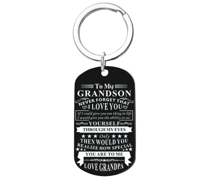 Earrings alice K57 Black To My Grandson Love Grandpa Keychain