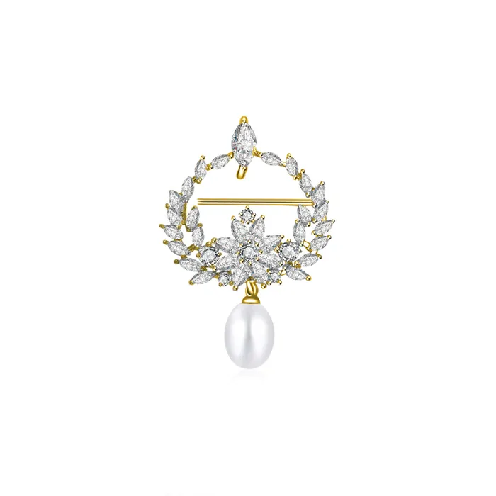 Elegant Freshwater Pearl Brooch WC00037 Pearly Lustre Earrings