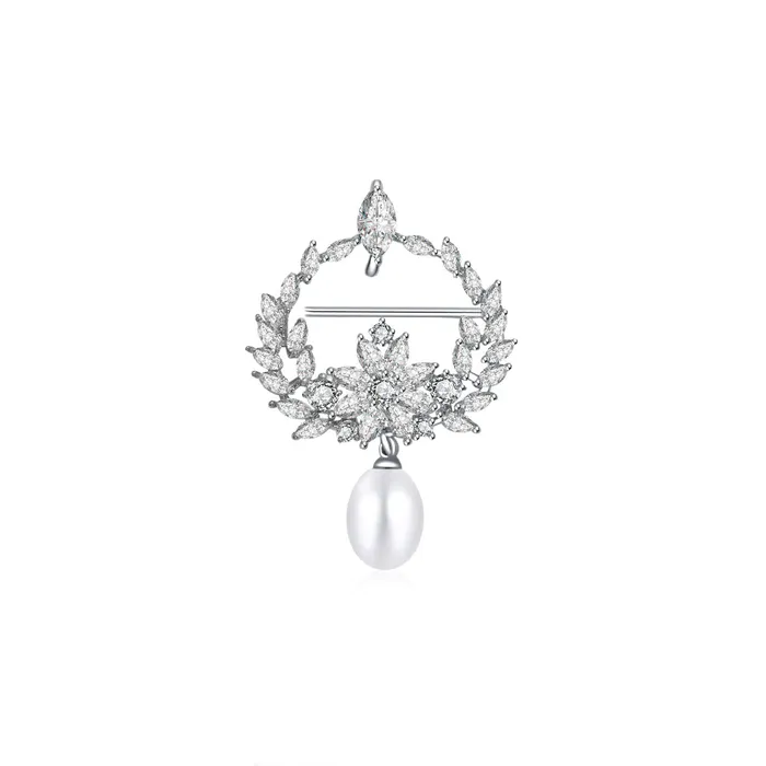 Elegant Freshwater Pearl Brooch WC00037 Pearly Lustre Earrings