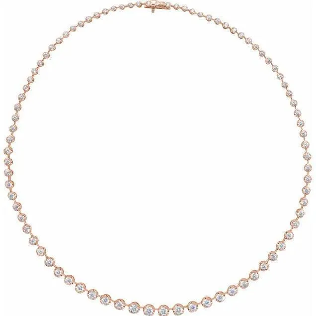 Fire Brilliance Necklaces LabGrown 675 CTW Diamond Graduated 16 Gold Necklace