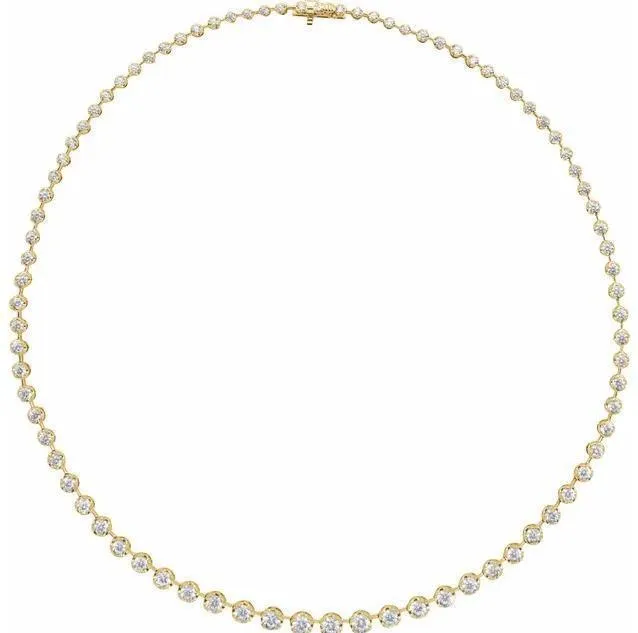 Fire Brilliance Necklaces LabGrown 675 CTW Diamond Graduated 16 Gold Necklace
