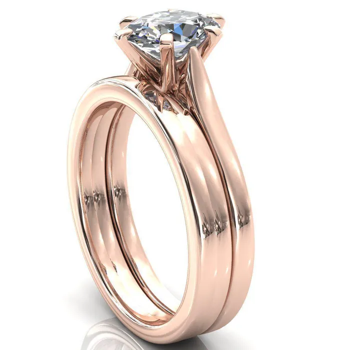 Fire Brilliance Rings Darci Oval Center Stone 6 Prong Cathedral Solitaire Engagement Ring