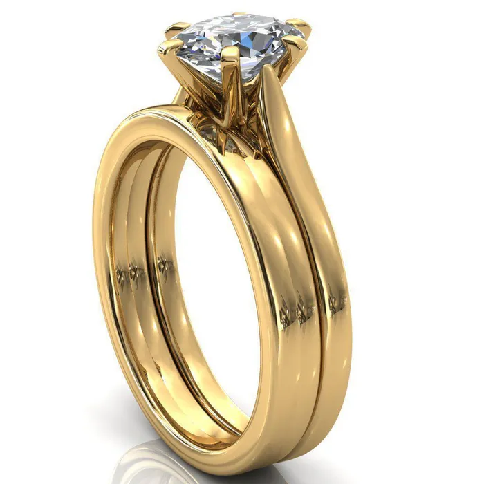 Fire Brilliance Rings Darci Oval Center Stone 6 Prong Cathedral Solitaire Engagement Ring