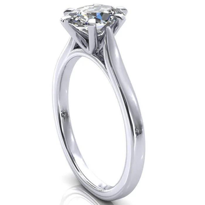 Fire Brilliance Rings Darci Oval Center Stone 6 Prong Cathedral Solitaire Engagement Ring
