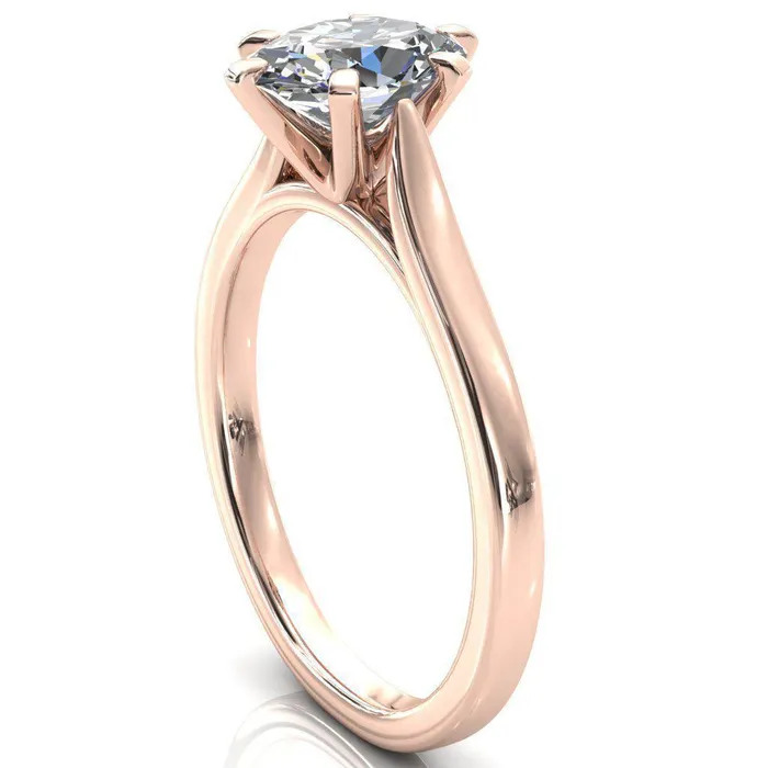 Fire Brilliance Rings Darci Oval Center Stone 6 Prong Cathedral Solitaire Engagement Ring