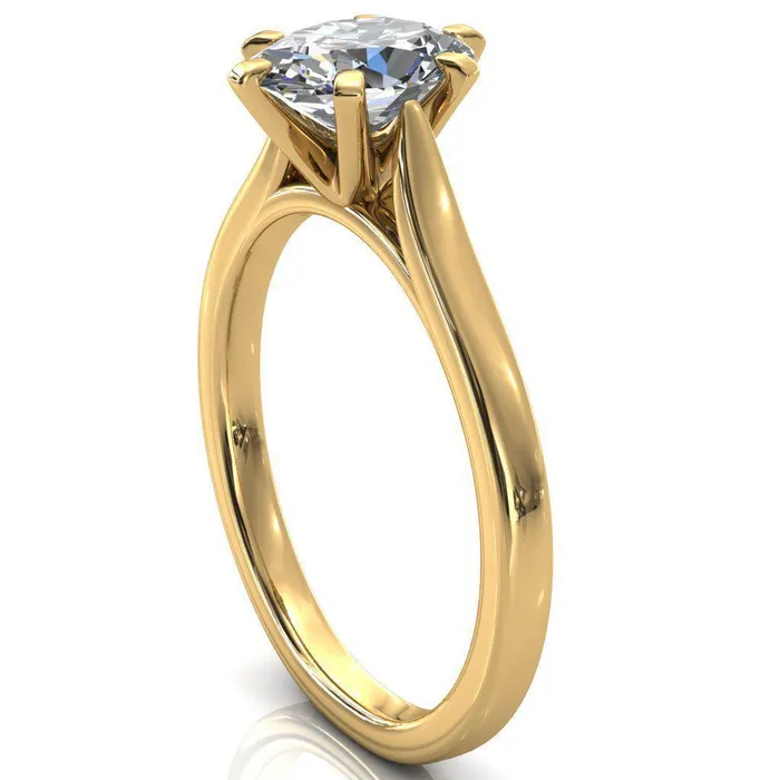 Fire Brilliance Rings Darci Oval Center Stone 6 Prong Cathedral Solitaire Engagement Ring