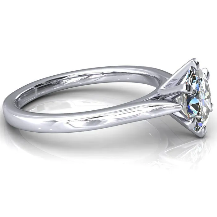 Fire Brilliance Rings Darci Oval Center Stone 6 Prong Cathedral Solitaire Engagement Ring