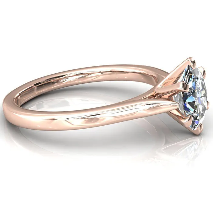 Fire Brilliance Rings Darci Oval Center Stone 6 Prong Cathedral Solitaire Engagement Ring