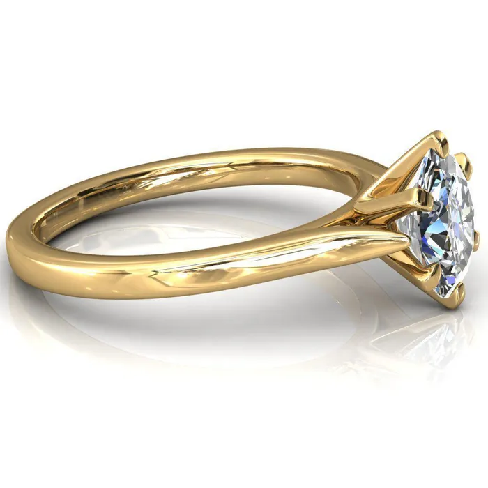 Fire Brilliance Rings Darci Oval Center Stone 6 Prong Cathedral Solitaire Engagement Ring