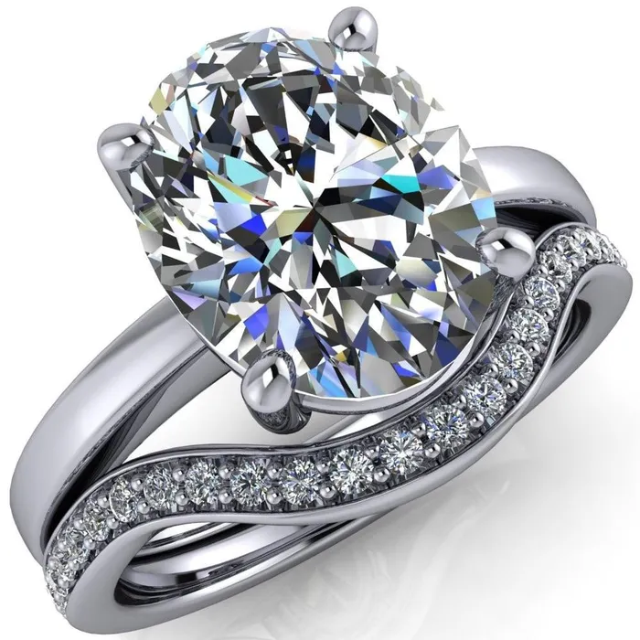 Fire Brilliance Rings Keegan Oval Center Stone 4 Prong Engagement Ring