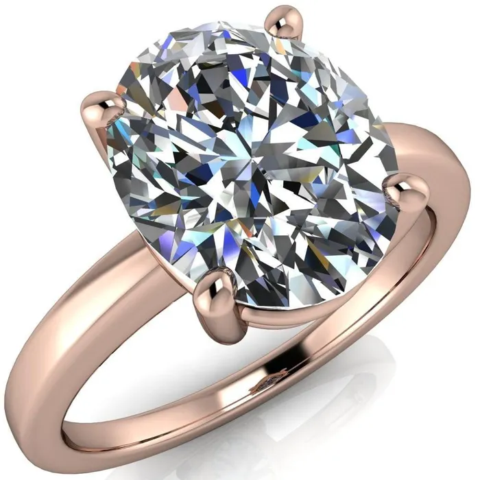 Fire Brilliance Rings Keegan Oval Center Stone 4 Prong Engagement Ring