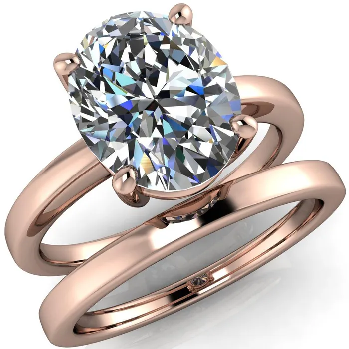 Fire Brilliance Rings Keegan Oval Center Stone 4 Prong Engagement Ring