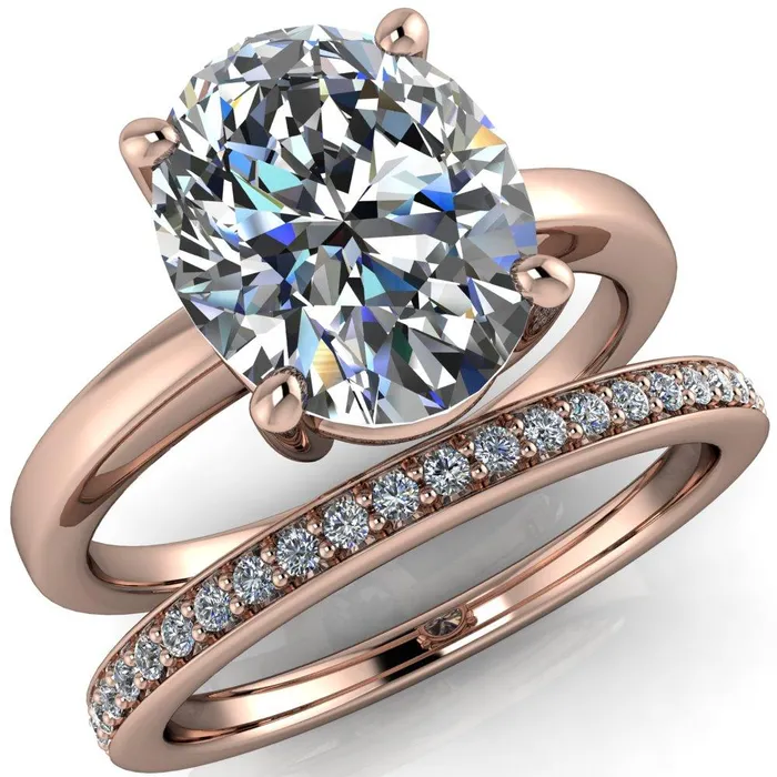 Fire Brilliance Rings Keegan Oval Center Stone 4 Prong Engagement Ring