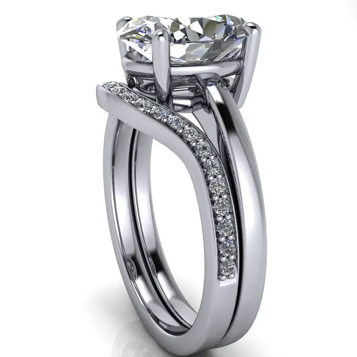 Fire Brilliance Rings Keegan Oval Center Stone 4 Prong Engagement Ring