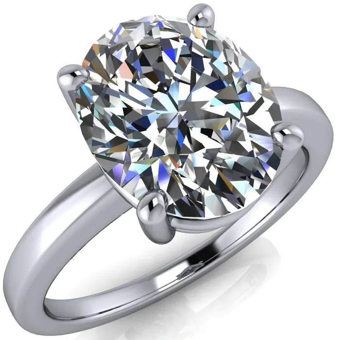 Fire Brilliance Rings Keegan Oval Center Stone 4 Prong Engagement Ring