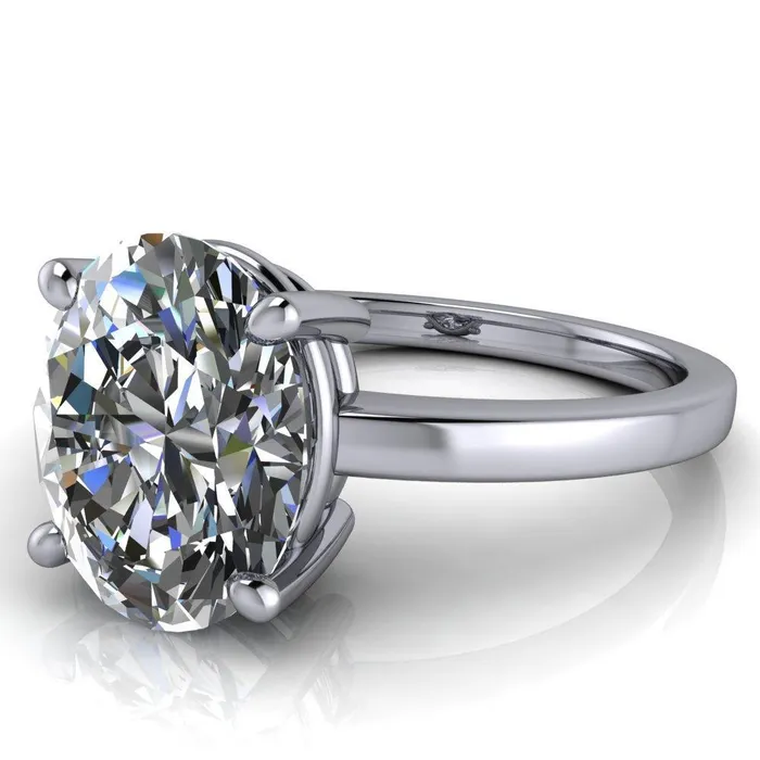 Fire Brilliance Rings Keegan Oval Center Stone 4 Prong Engagement Ring