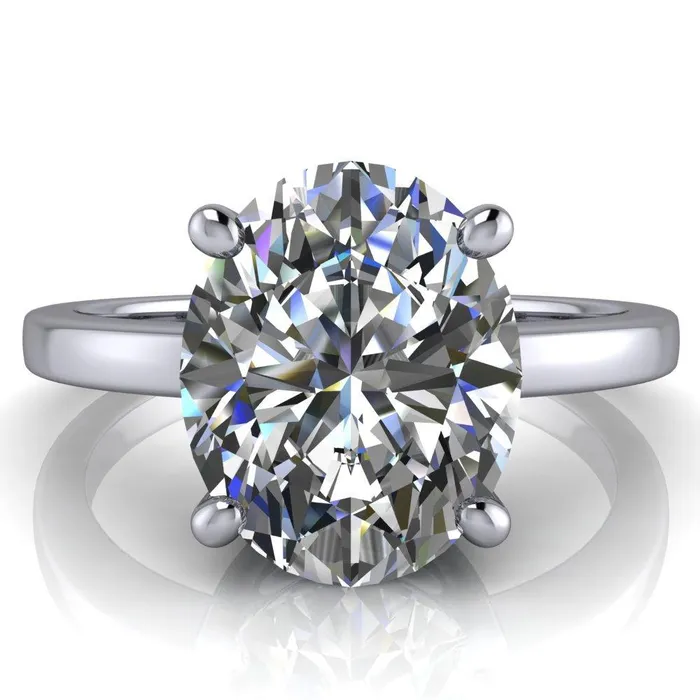 Fire Brilliance Rings Keegan Oval Center Stone 4 Prong Engagement Ring