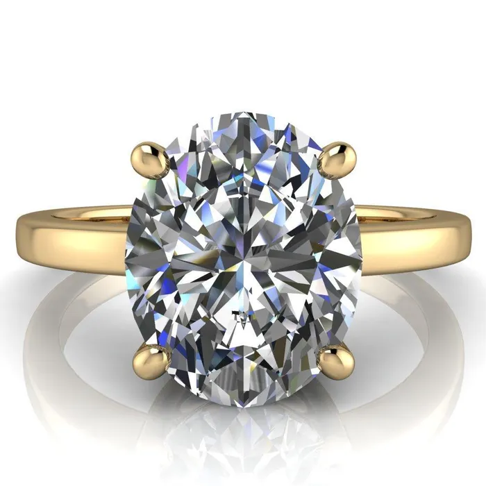 Fire Brilliance Rings Keegan Oval Center Stone 4 Prong Engagement Ring