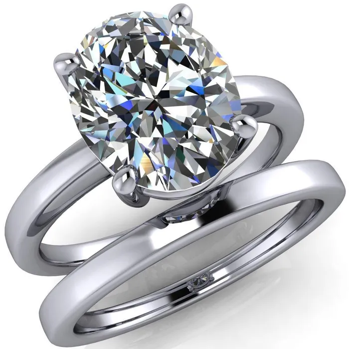 Fire Brilliance Rings Keegan Oval Center Stone 4 Prong Engagement Ring