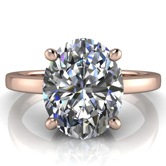 Fire Brilliance Rings Keegan Oval Center Stone 4 Prong Engagement Ring