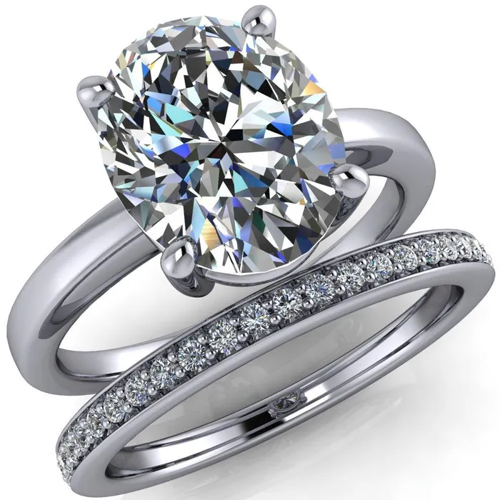 Fire Brilliance Rings Keegan Oval Center Stone 4 Prong Engagement Ring