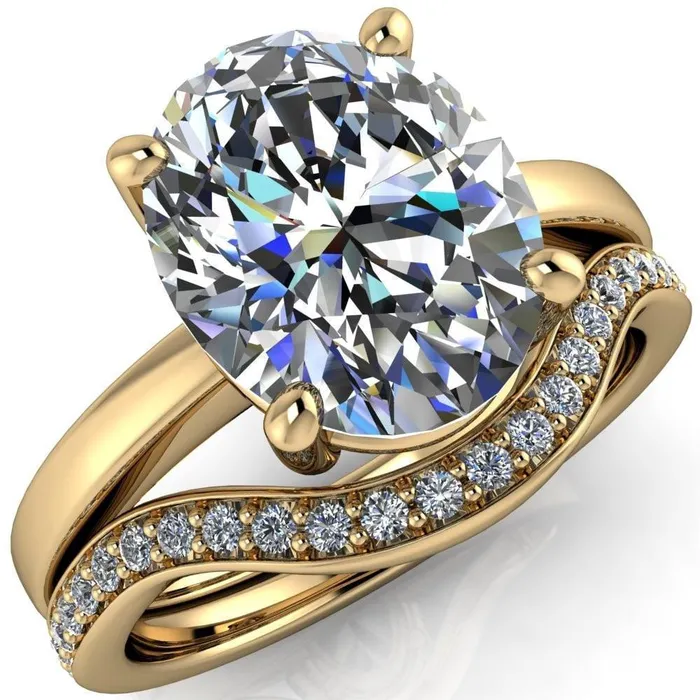Fire Brilliance Rings Keegan Oval Center Stone 4 Prong Engagement Ring