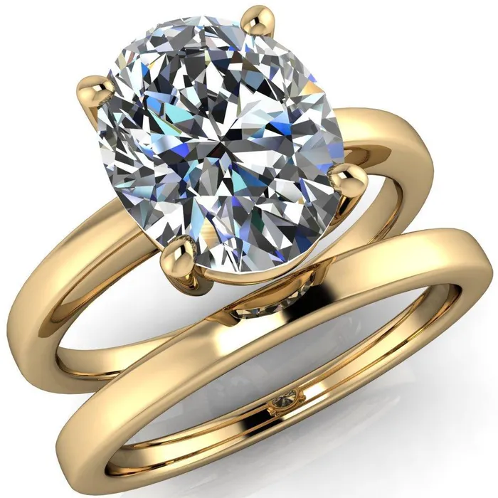 Fire Brilliance Rings Keegan Oval Center Stone 4 Prong Engagement Ring