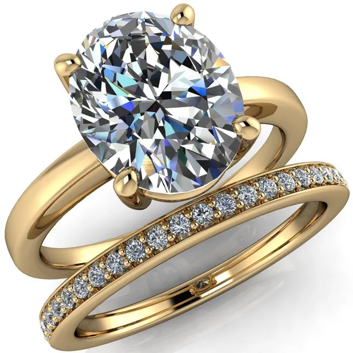 Fire Brilliance Rings Keegan Oval Center Stone 4 Prong Engagement Ring