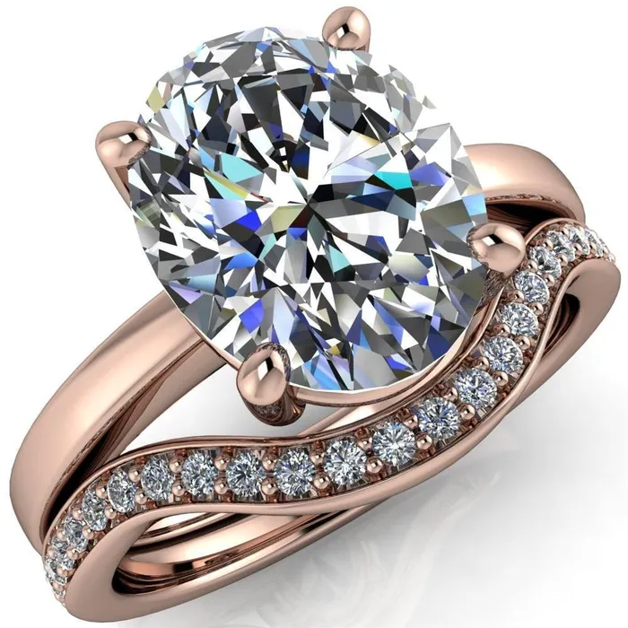 Fire Brilliance Rings Keegan Oval Center Stone 4 Prong Engagement Ring