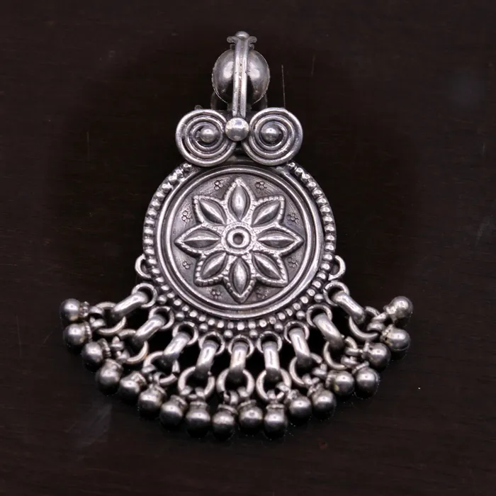 Handmade design 925 sterling silver excellent flower design vintage antique tribal pendant with hanging bells gifting jewelry nsp254 TRIBAL ORNAMENTS Necklaces Handmade design 925 sterling silver excellent flower design vintage antique tribal pendant with hanging bells gifting jewelry nsp254 TRIBAL ORNAMENTS Necklaces