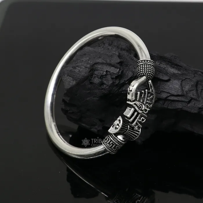 Handmade Sterling silver Lord Shiva Trident Kada Mahakal bracelet Rudraksh bracelet customized babhubali bangle kada giftig jewelry nsk697 TRIBAL ORNAMENTS Bracelets Handmade Sterling silver Lord Shiva Trident Kada Mahakal bracelet Rudraksh bracelet customized babhubali bangle kada giftig jewelry nsk697 TRIBAL ORNAMENTS Bracelets