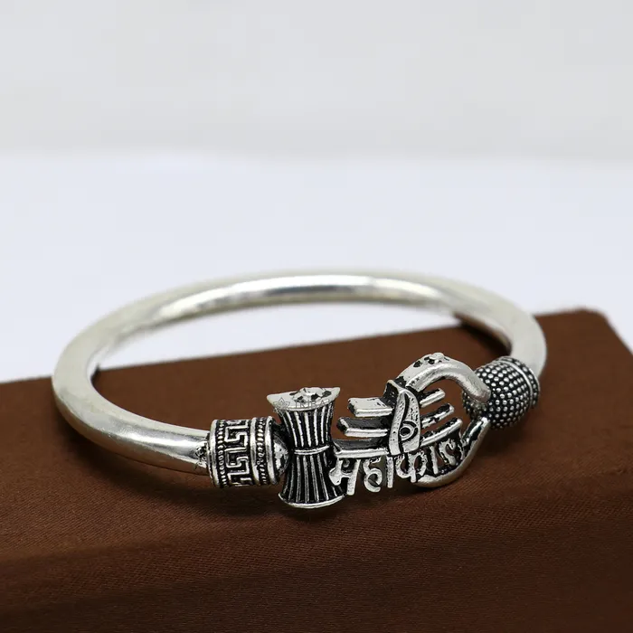 Handmade Sterling silver Lord Shiva Trident Kada Mahakal bracelet Rudraksh bracelet customized babhubali bangle kada giftig jewelry nsk697 TRIBAL ORNAMENTS Bracelets Handmade Sterling silver Lord Shiva Trident Kada Mahakal bracelet Rudraksh bracelet customized babhubali bangle kada giftig jewelry nsk697 TRIBAL ORNAMENTS Bracelets