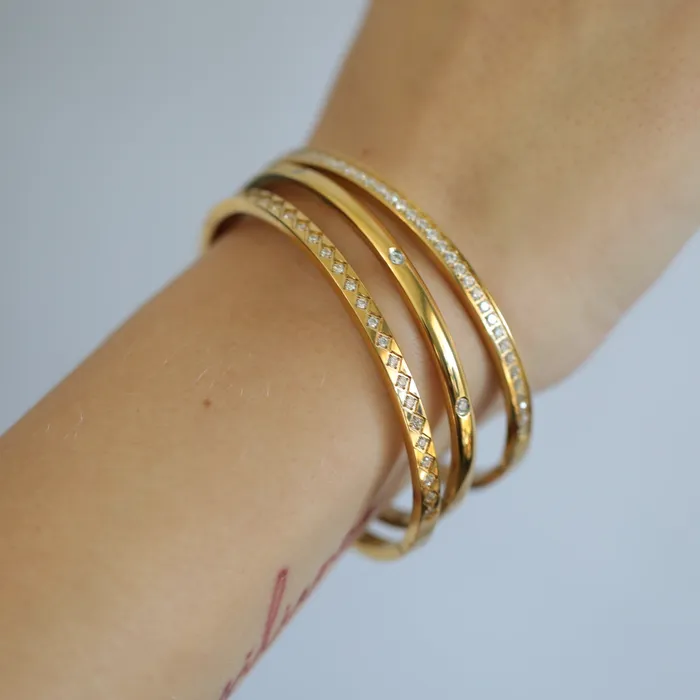 Jewelvers Bracelets 18K GoldFilled Cubic Zirconia Bangle Jewelvers Bracelets 18K GoldFilled Cubic Zirconia Bangle