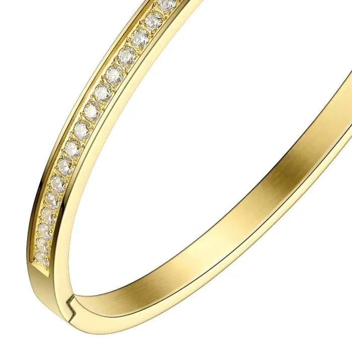 Jewelvers Bracelets 18K GoldFilled Cubic Zirconia Bangle Jewelvers Bracelets 18K GoldFilled Cubic Zirconia Bangle