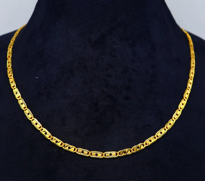 Necklaces Hallmarked 22kt 22ct yellow gold handmade certified gold luxury royal nawabi chian gifting necklace all sized unisex chain necklace gch583 TRIBAL ORNAMENTS Necklaces Hallmarked 22kt 22ct yellow gold handmade certified gold luxury royal nawabi chian gifting necklace all sized unisex chain necklace gch583 TRIBAL ORNAMENTS