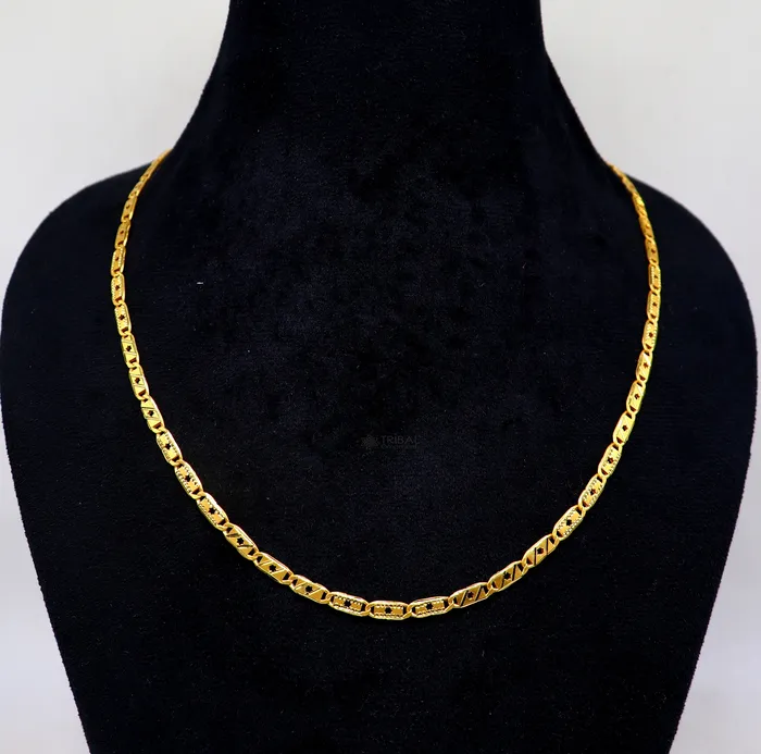 Necklaces Hallmarked 22kt 22ct yellow gold handmade certified gold luxury royal nawabi chian gifting necklace all sized unisex chain necklace gch583 TRIBAL ORNAMENTS Necklaces Hallmarked 22kt 22ct yellow gold handmade certified gold luxury royal nawabi chian gifting necklace all sized unisex chain necklace gch583 TRIBAL ORNAMENTS