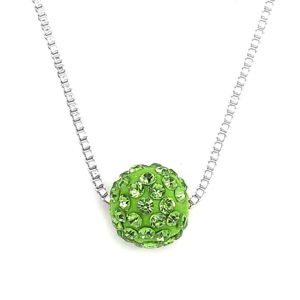 Necklaces N1330 Silver Lime Green Rhinestone Covered Ball Necklace with FREE Earrings 01 Necklaces N1330 Silver Lime Green Rhinestone Covered Ball Necklace with FREE Earrings 01