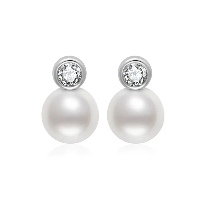 Pearly Lustre Earrings Top Grade Freshwater Pearl Earrings WE00824 BUBBLE
