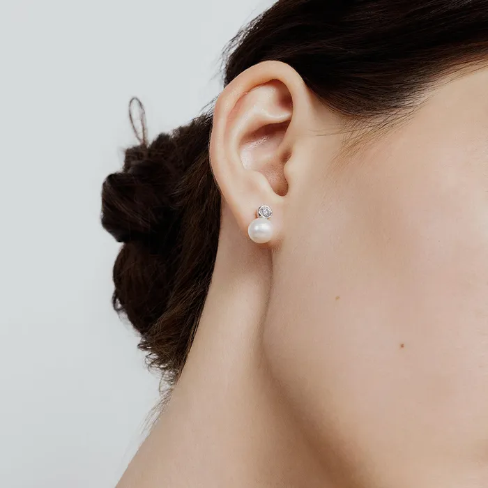 Pearly Lustre Earrings Top Grade Freshwater Pearl Earrings WE00824 BUBBLE