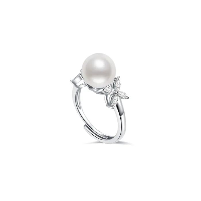 Pearly Lustre Rings Top Grade Freshwater Pearl Ring WR00242 EVERLEAF
