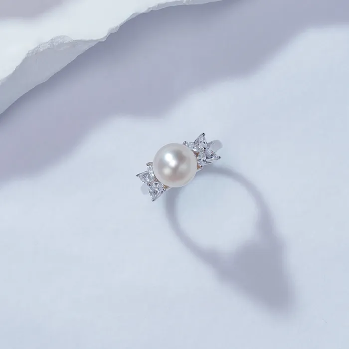 Pearly Lustre Rings Top Grade Freshwater Pearl Ring WR00242 EVERLEAF